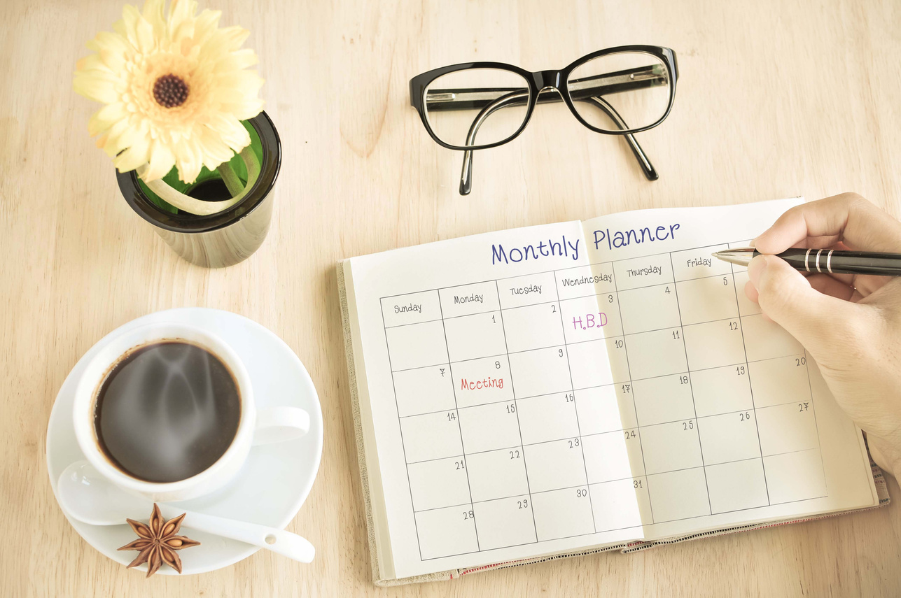 Businessman table Monthly planner